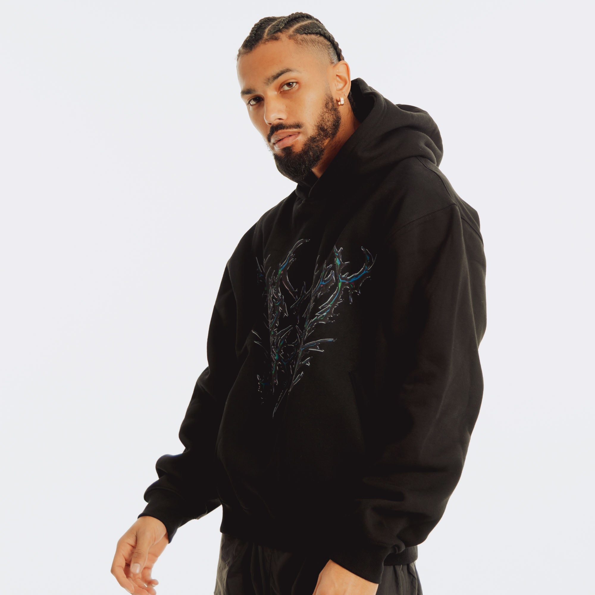 23 METAL LOGO BLACK HOODIE